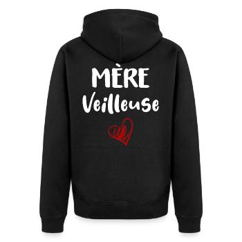 Mère-veilleuse - Veste à capuche bio Premium Unisexe - noir - Dos - Nico (187cm)