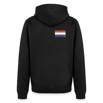 Niederlande Flagge Nederland Holland Niederländer - Unisex Premium Bio Zip Hoodie - Schwarz - Hinten - Nico (187cm)