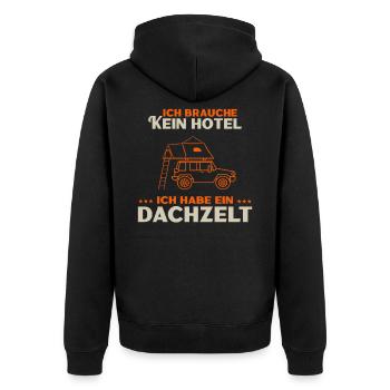 Tente de camping aventure vacances - Veste à capuche bio Premium Unisexe - noir - Dos - Nico (187cm)