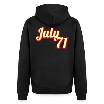71 juillet 1971 Vintage Retro 50 Years Gift - Veste à capuche bio Premium Unisexe - noir - Dos - Nico (187cm)