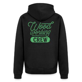 Holzarbeiter Mannschaft Waldarbeiter Holzfäller - Unisex Premium Bio Zip Hoodie - Schwarz - Hinten - Nico (187cm)