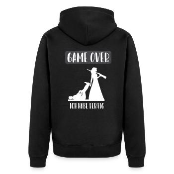 Jeu sur mariés enterrement de vie de garçon - Veste à capuche bio Premium Unisexe - noir - Dos - Nico (187cm)
