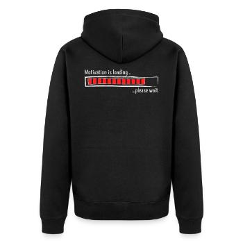 Loading bar motivation is loading sayings - Unisex Premium Organic Zip Hoodie - black - Back - Nico (187cm)