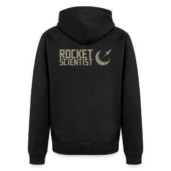 Rocket Scientist Raketenwissenschaftler Rakete - Unisex Premium Organic Zip Hoodie - black - Back - Nico (187cm)