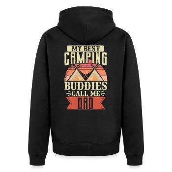 Tent Camper My Best Camping - Unisex Premium Bio Zip Hoodie - Schwarz - Hinten - Nico (187cm)