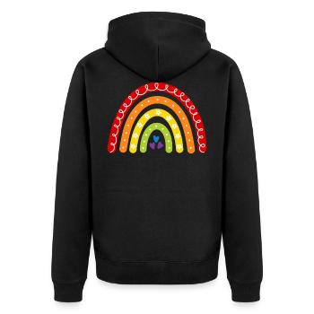 Rainbow - Unisex Premium Organic Zip Hoodie - black - Back - Nico (187cm)