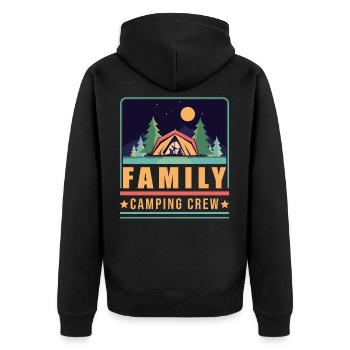 Camper Outdoor Tent Family Camping - Unisex Premium Bio Zip Hoodie - Schwarz - Hinten - Nico (187cm)