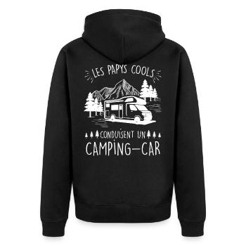 Les papys cools conduisent un Camping-car - Veste à capuche bio Premium Unisexe - noir - Dos - Nico (187cm)