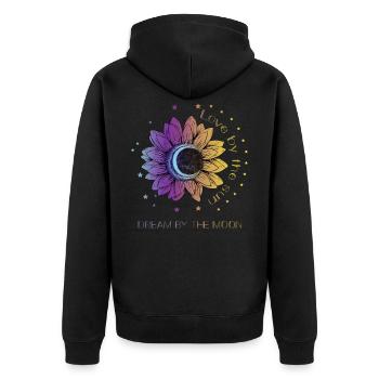 Boho Bohemian Cadeau spirituel - Veste à capuche bio Premium Unisexe - noir - Dos - Nico (187cm)