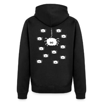 Spinnen Halloween Kostüm Spinnenfan Geschenk - Unisex Premium Bio Zip Hoodie - Schwarz - Hinten - Nico (187cm)