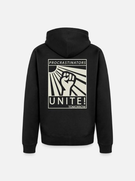 Procrastinators Unite Tomorrow Studenten Geschenk - Ekologisk premiumluvjack unisex - svart
