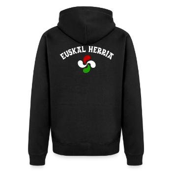 Euskal Herria - Unisex Premium Bio Zip Hoodie - Schwarz - Hinten - Nico (187cm)