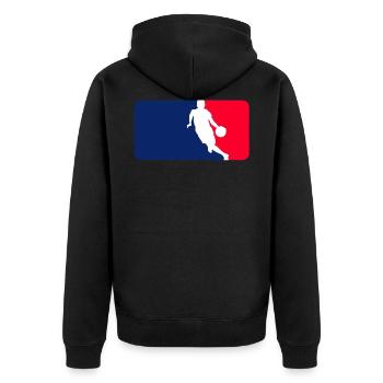 Basketball League - Unisex Premium Bio Zip Hoodie - Schwarz - Hinten - Nico (187cm)