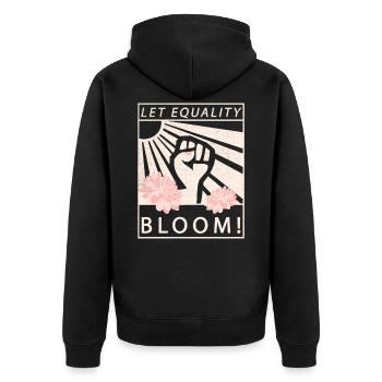 Equality Equality Feminist - Unisex Premium Organic Zip Hoodie - black - Back - Nico (187cm)