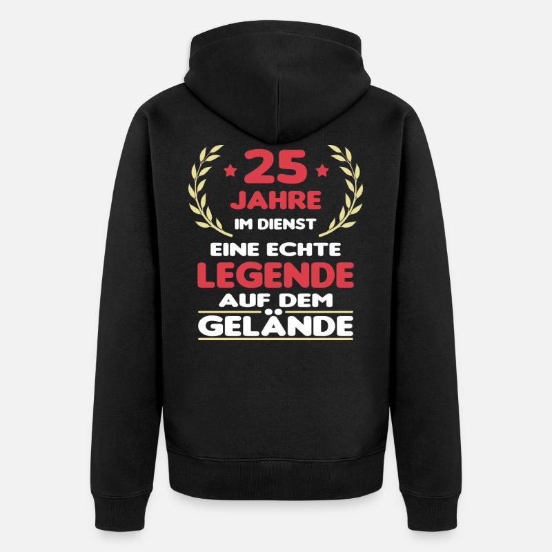 25 Jähriges Dienstjubiläum Arbeitsjubiläum - Unisex Premium Bio Zip Hoodie - Schwarz