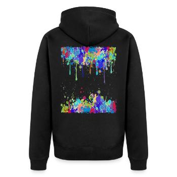 Crazy Multicolored Running Splashes 2 - Veste à capuche bio Premium Unisexe - noir - Dos - Nico (187cm)