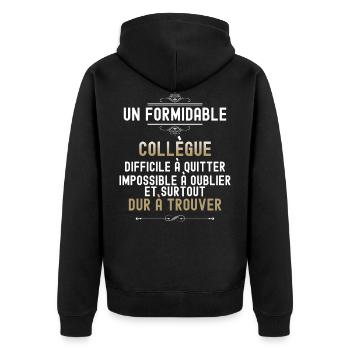 Collegue formidable Idée cadeau déaprt retraite - Veste à capuche bio Premium Unisexe - noir - Dos - Nico (187cm)