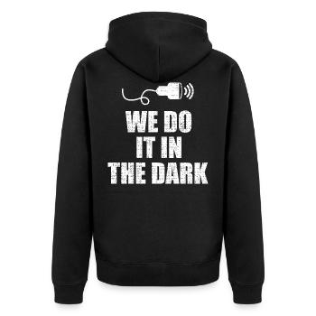 Ultraschall Techniker Sonograph Sonographie - Unisex Premium Bio Zip Hoodie - Schwarz - Hinten - Nico (187cm)