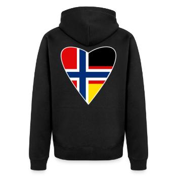 Norvège Norvège Cadeau de cœur germano-norvégien - Veste à capuche bio Premium Unisexe - noir - Dos - Nico (187cm)