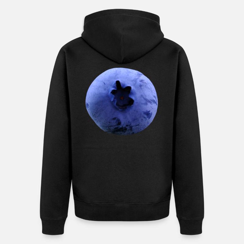 Heidelbeere - Unisex Premium Bio Zip Hoodie - Schwarz