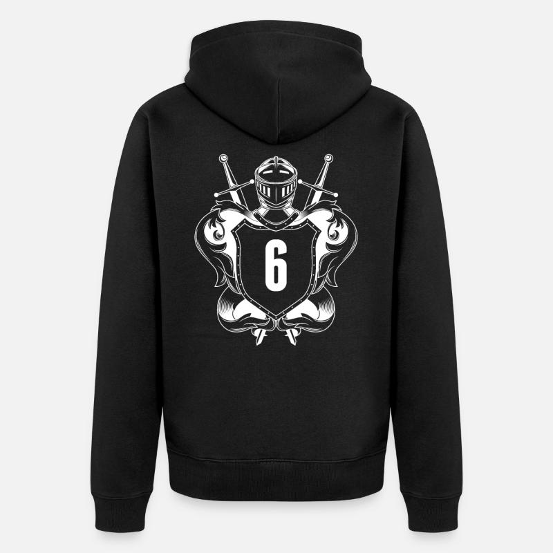 6 Nombre d’armoiries - Veste à capuche bio Premium Unisexe - noir