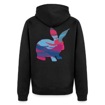 Lapin Lapin Lapin Lapin - Veste à capuche bio Premium Unisexe - noir - Dos - Nico (187cm)