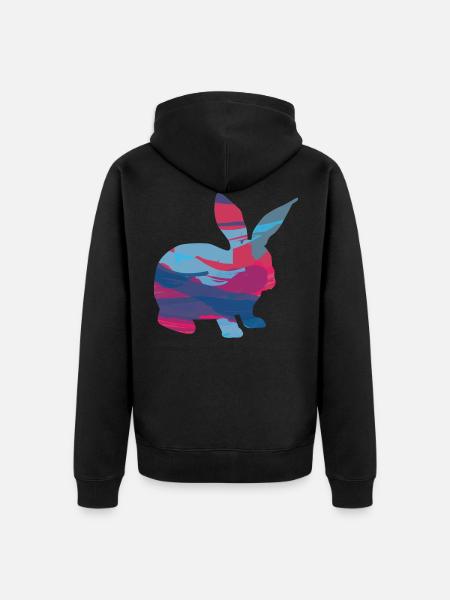 Rabbit Rabbit Rabbit - Unisex Premium Organic Zip Hoodie - black