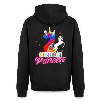 2nd Birthday Girl - Unisex Premium Organic Zip Hoodie - black - Back - Nico (187cm)