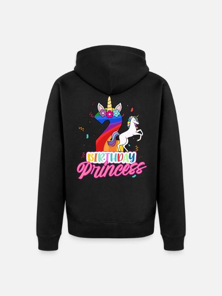 2ème anniversaire Fille - Veste à capuche bio Premium Unisexe - noir