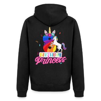8th Birthday Girl - Unisex Premium Organic Zip Hoodie - black - Back - Nico (187cm)