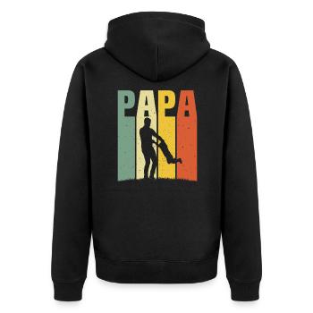 T-shirt père et fils cadeau papa fille papa fils - Veste à capuche bio Premium Unisexe - noir - Dos - Nico (187cm)