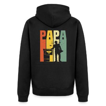 dad beekeeper t-shirt dad beekeeping - Unisex Premium Organic Zip Hoodie - black - Back - Nico (187cm)