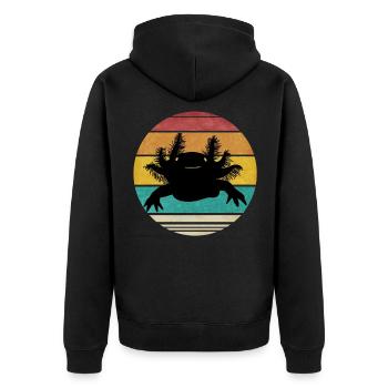 Axolotl Geschenk Retro Ambystoma Tierschutz Logo - Unisex Premium Bio Zip Hoodie - Schwarz - Hinten - Nico (187cm)