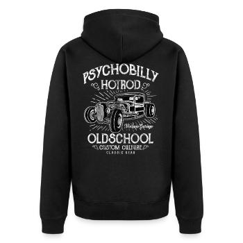 PSYCHOBILLY HOTROD - Hotrod Shirt Design - Veste à capuche bio Premium Unisexe - noir - Dos - Nico (187cm)