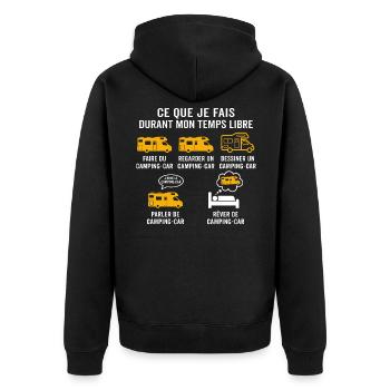 mon temps libre faire du camping car - Veste à capuche bio Premium Unisexe - noir - Dos - Nico (187cm)