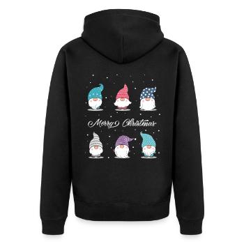 Weihnachten Wichtel - Unisex Premium Bio Zip Hoodie - Schwarz - Hinten - Nico (187cm)