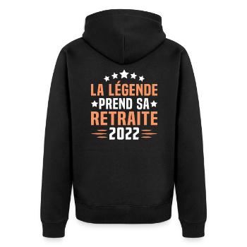 La légende prend sa retraite 2022 cadeau retraité - Veste à capuche bio Premium Unisexe - noir - Dos - Nico (187cm)