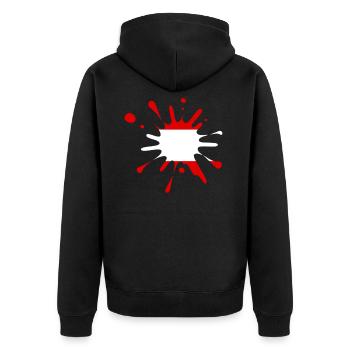 Österreich - Unisex Premium Bio Zip Hoodie - Schwarz - Hinten - Nico (187cm)
