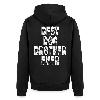 Best Dog Brother Ever. Geburtstags hunde bruder - Unisex Premium Bio Zip Hoodie - Schwarz - Hinten - Nico (187cm)