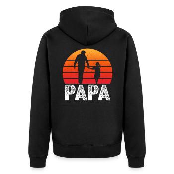 retro père et fille t-shirt papa fille - Veste à capuche bio Premium Unisexe - noir - Dos - Nico (187cm)