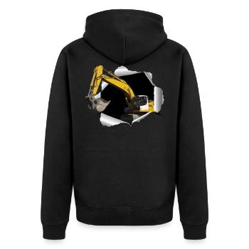 Une excavatrice fouille dans son T-shirt - Veste à capuche bio Premium Unisexe - noir - Dos - Nico (187cm)