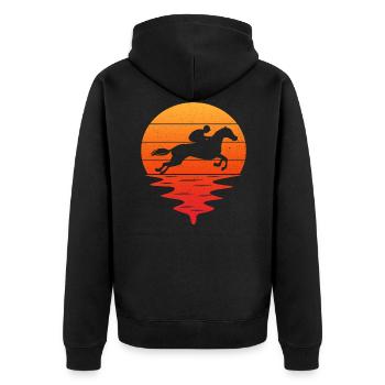 Retro t-shirt d'équitation né pour monter à cheval - Veste à capuche bio Premium Unisexe - noir - Dos - Nico (187cm)