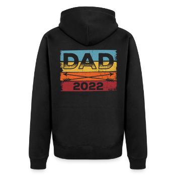 DAD Vater T-Shirt Vatertag 2022 Papa 2022 Werdende - Unisex Premium Bio Zip Hoodie - Schwarz - Hinten - Nico (187cm)