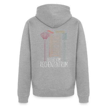 Leiter Rechenzentrum Gartengeräte Leiter Gärtner - Unisex Premium Bio Zip Hoodie - Grau meliert - Hinten - Nico (187cm)