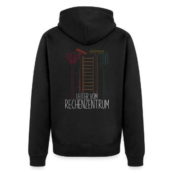 Leiter Rechenzentrum Gartengeräte Leiter Gärtner - Unisex Premium Bio Zip Hoodie - Schwarz - Hinten - Nico (187cm)