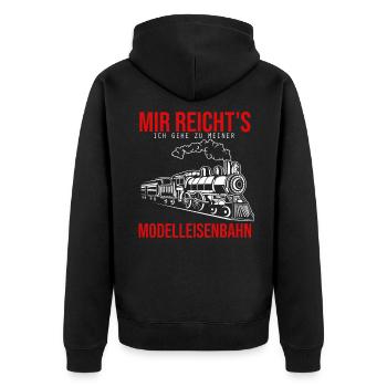 Eisenbahner Witz Lokführer Zugführer Zug Bahn Beru - Unisex Premium Bio Zip Hoodie - Schwarz - Hinten - Nico (187cm)