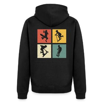 Scooter retro scooter scooter - Unisex Premium Organic Zip Hoodie - black - Back - Nico (187cm)