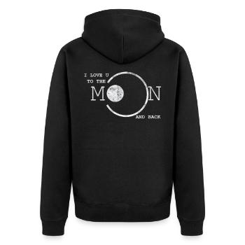 J'aime U - Veste à capuche bio Premium Unisexe - noir - Dos - Nico (187cm)