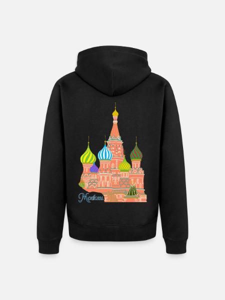 Moscow St. Basil's Cathedral - Unisex Premium Organic Zip Hoodie - black