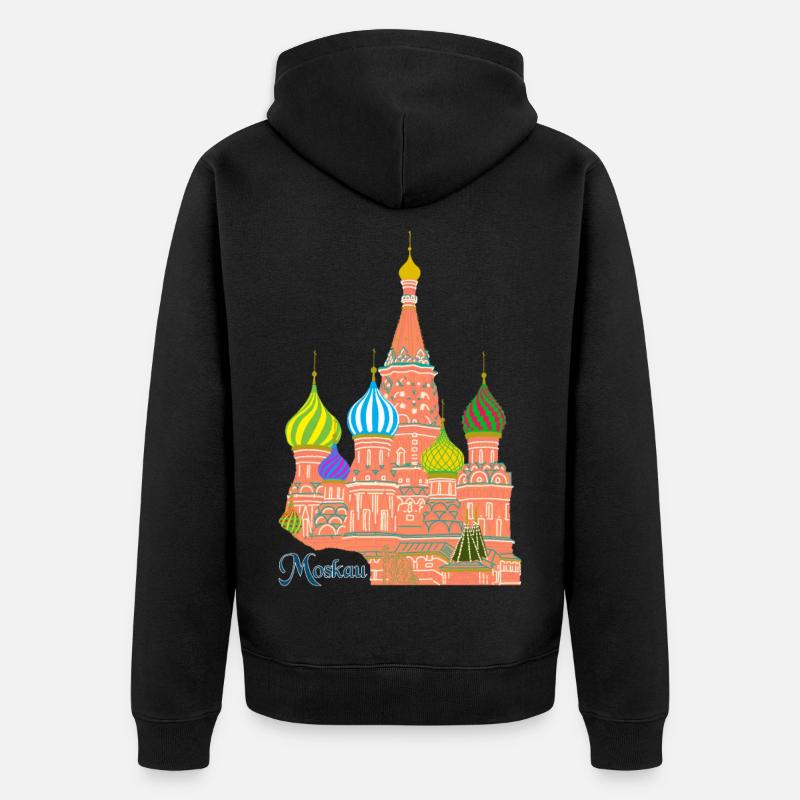 Moscou Cathédrale Basilius - Veste à capuche bio Premium Unisexe - noir
